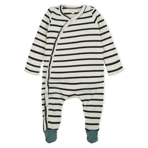 Organic Zoo Breton Stripe Playsuit with Contrast Feet