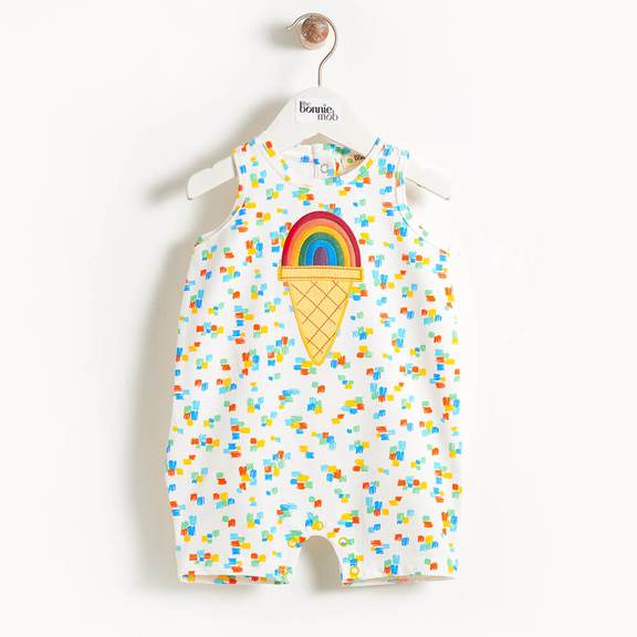 Bonnie Mob Rainbow Ice Cream Sleeveless Romper