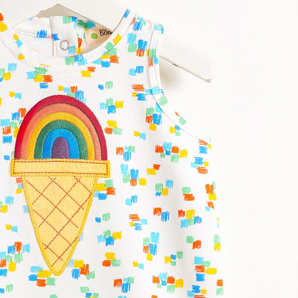 Bonnie Mob Rainbow Ice Cream Sleeveless Romper