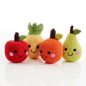 Knitted Orange Friendly Fruit Rattle