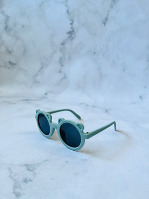 Luna Rose Round Bear Sunglasses Matte Light Blue