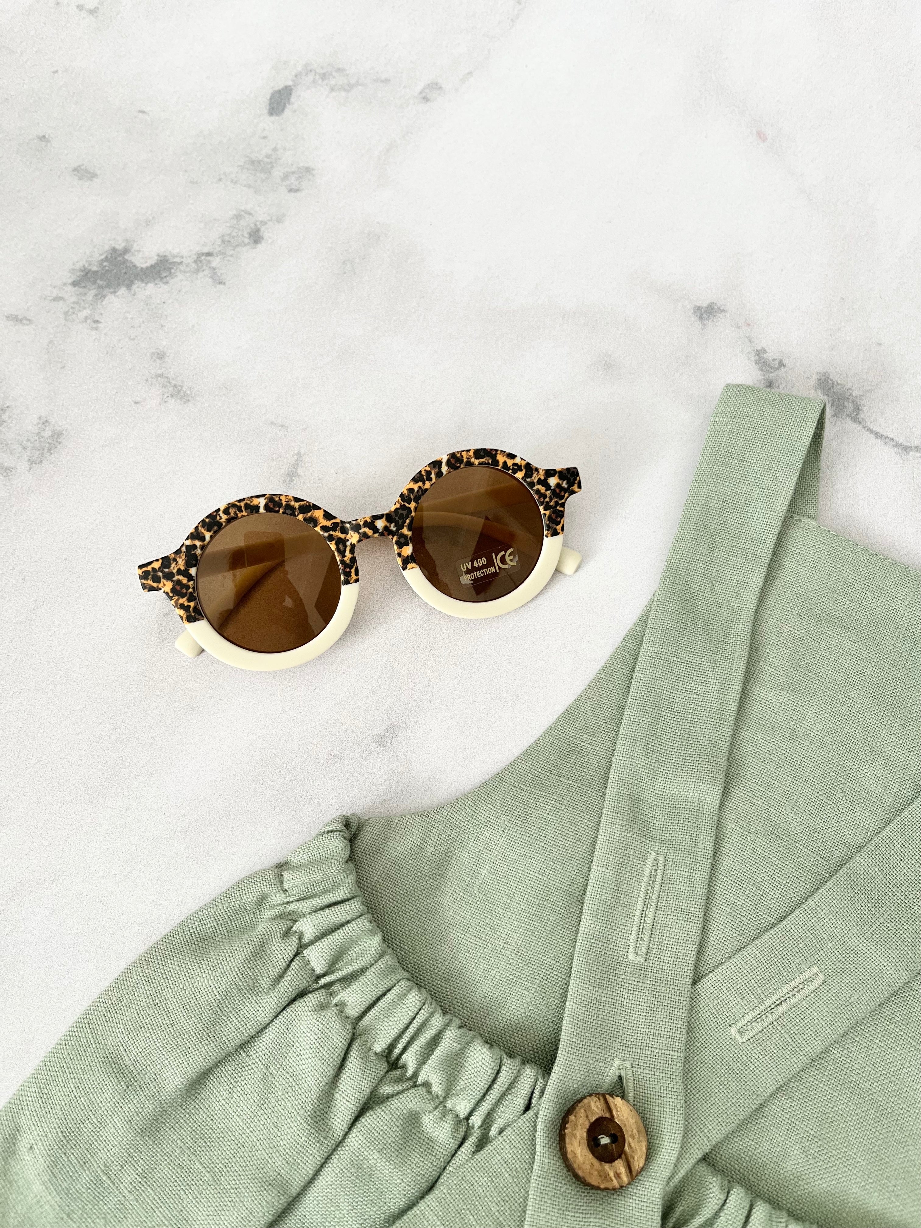 Luna Rose Round Two Tone Sunglasses Leopard / Cream