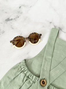Luna Rose Round Two Tone Sunglasses Leopard / Cream