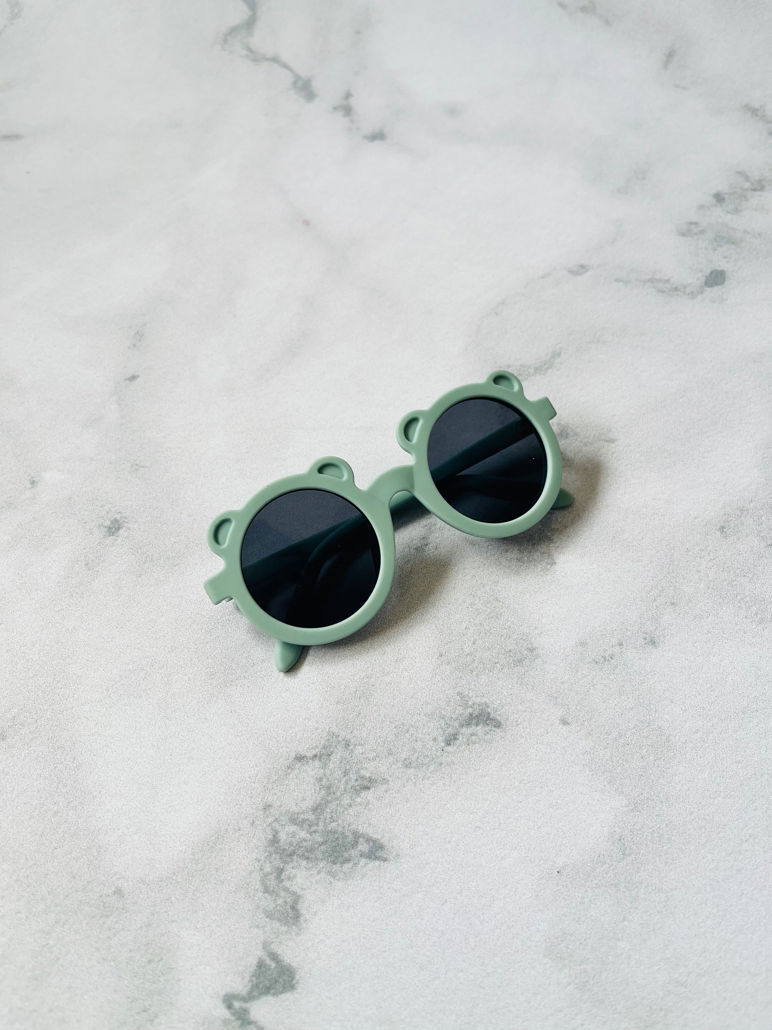 Luna Rose Round Bear Sunglasses Matte Light Blue