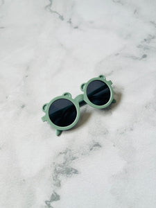 Luna Rose Round Bear Sunglasses Matte Light Blue