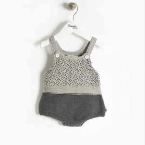 Bonnie Mob Widget Chunky Knit Baby Romper - Grey