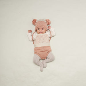 Bonnie Mob Widget Chunky Knit Baby Romper - Pink