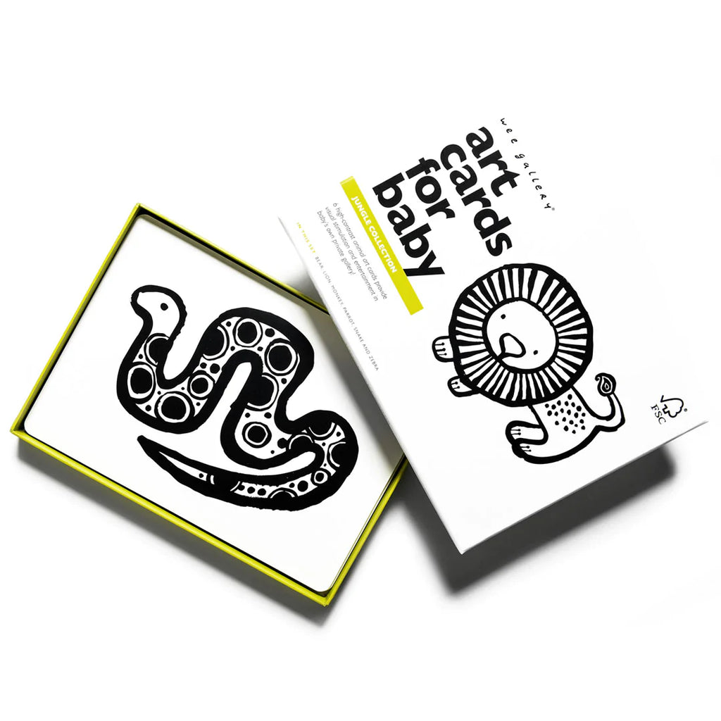 Wee Gallery Black & White Art Cards - Jungle Animals