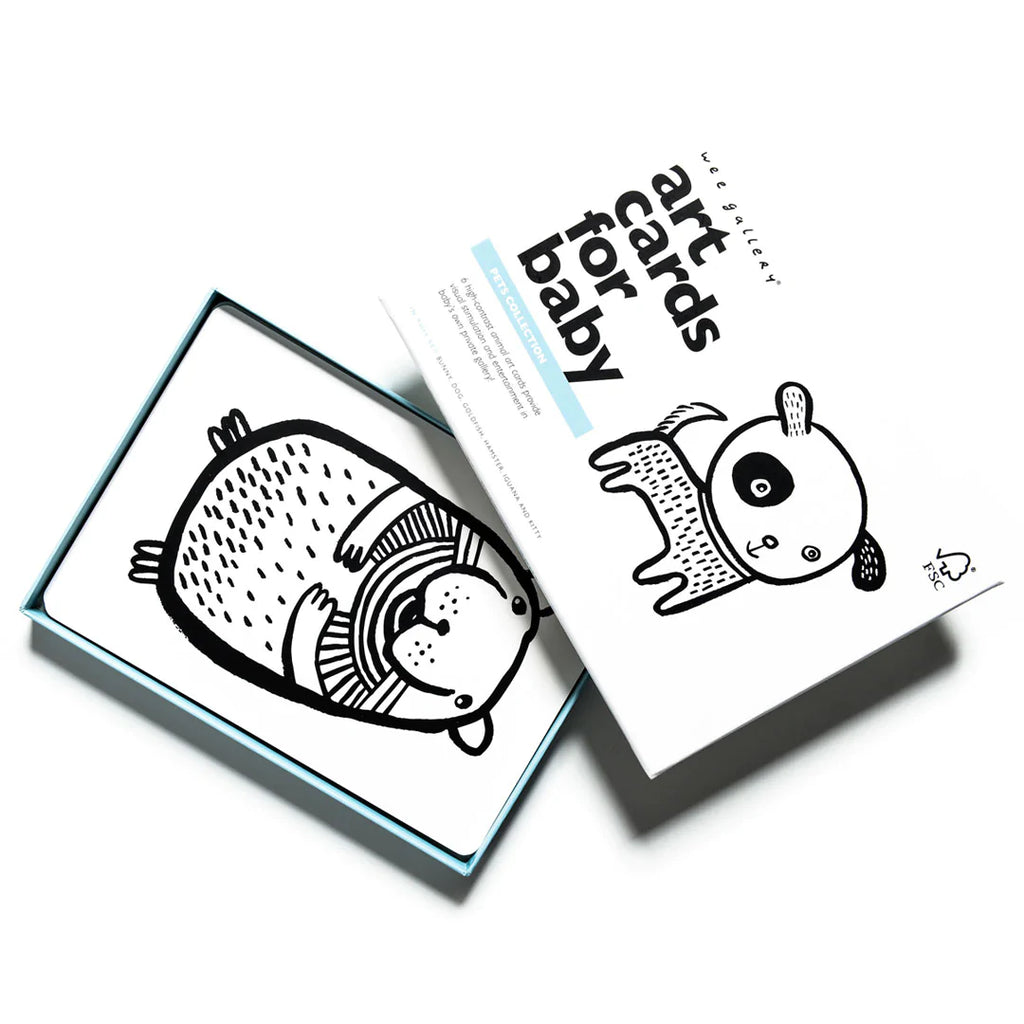 Wee Gallery Black & White Art Cards - Pet Animals