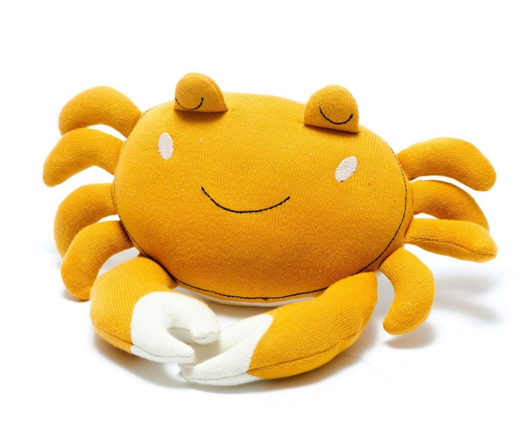 Knitted Organic Cotton Charlie The Crab Toy