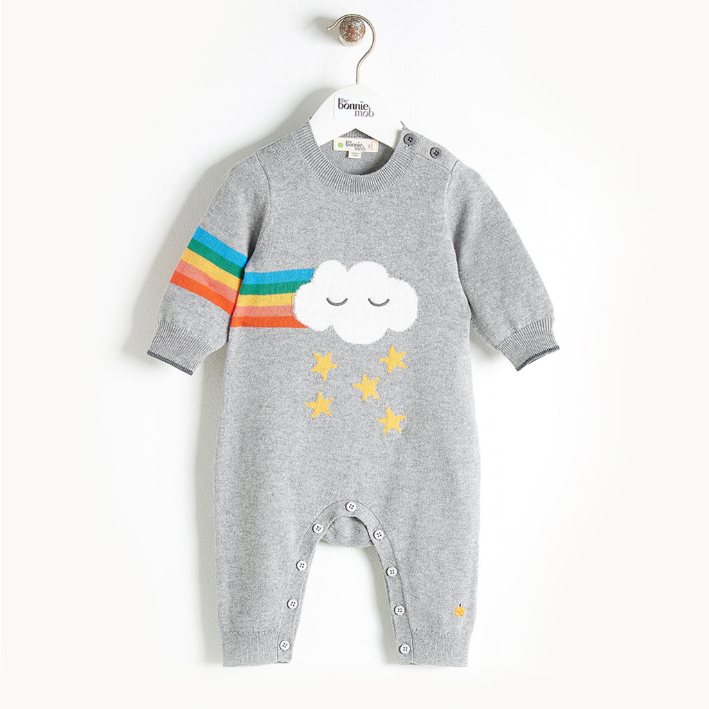 Bonnie Mob Rainbow Cloud Knitted Playsuit