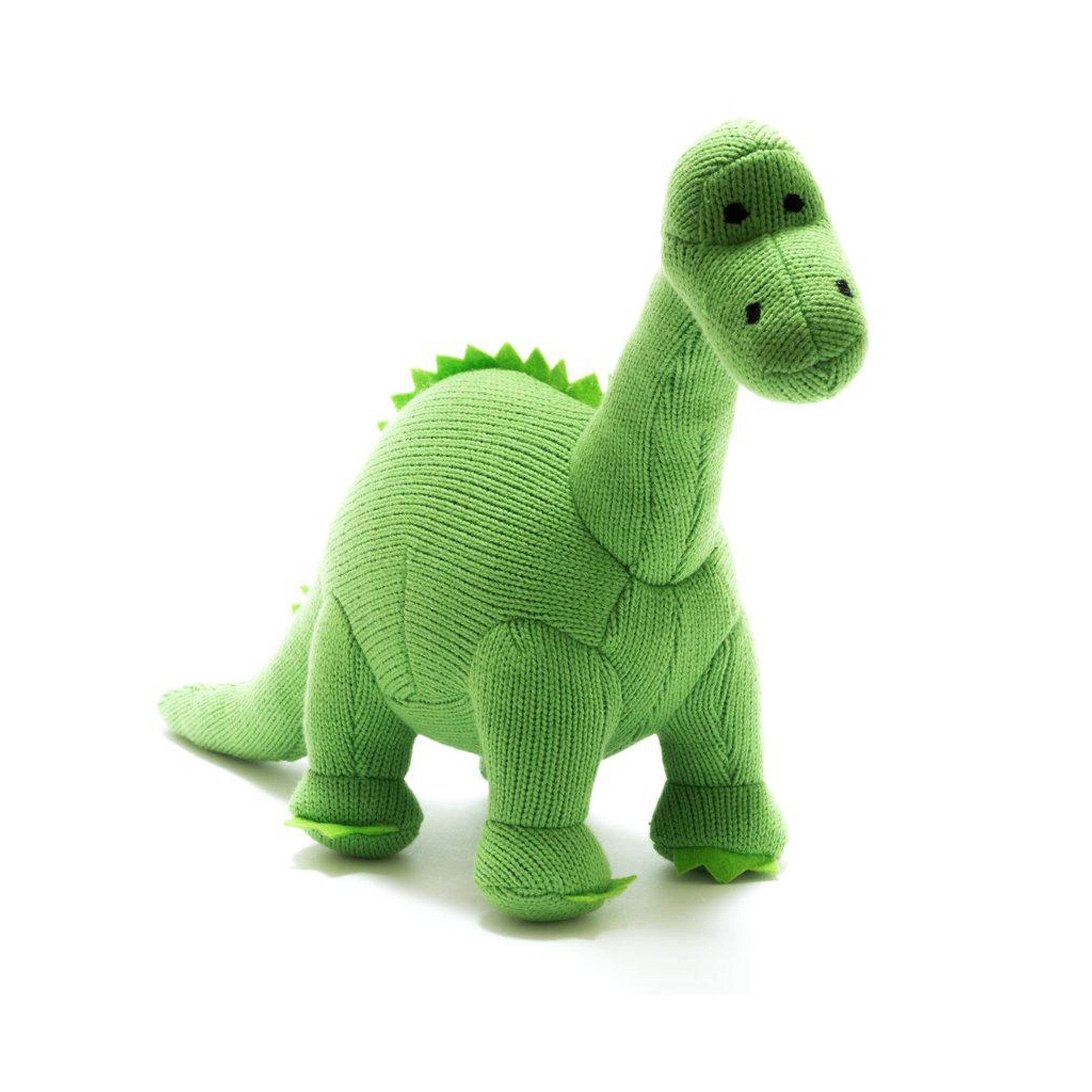 Knitted Green Medium Diplodocus Toy