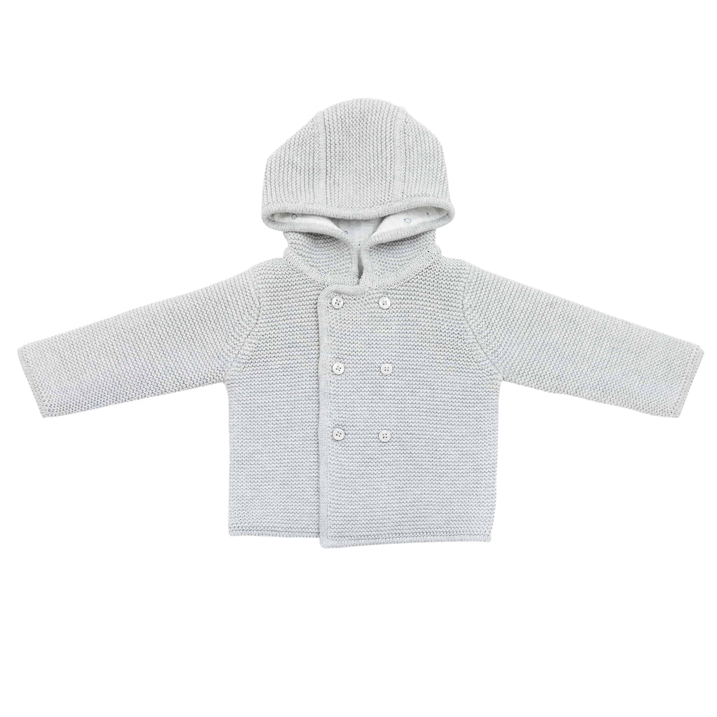 Baby Mori Grey Knitted Coat with Hood