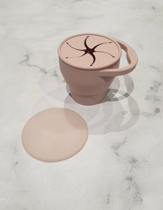 Luna Rose Dusty Pink Collapsible Travel Snack Pot with Lid