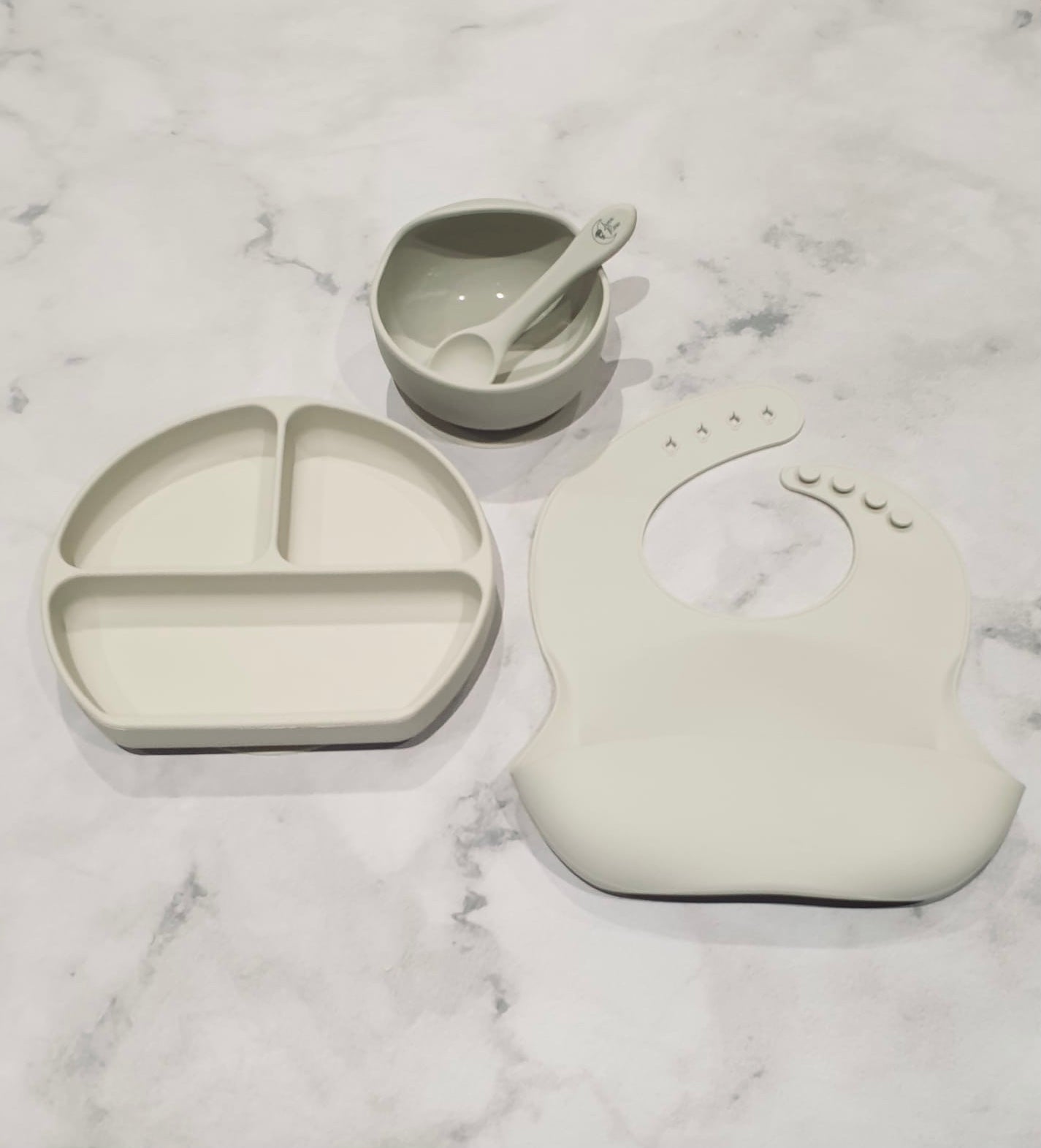 Luna Rose White Sand Silicone Weaning Set