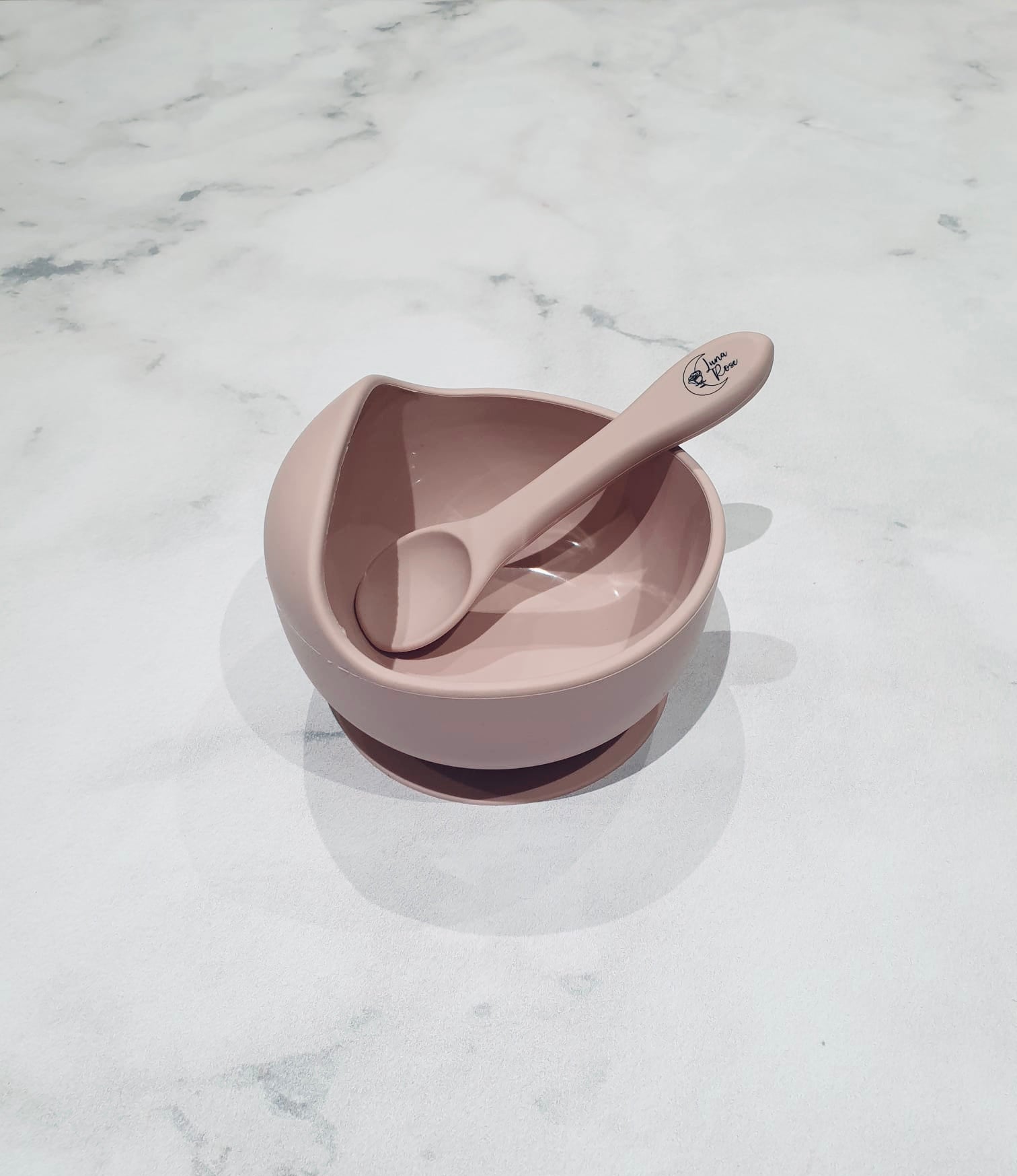 Luna Rose Dusty Pink Silicone Bowl & Spoon Set
