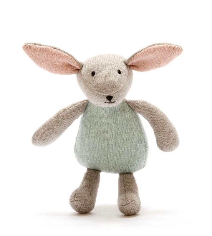 Knitted Teal Organic Cotton Bunny