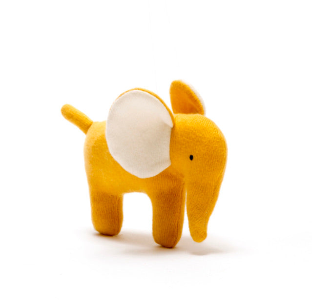 Knitted Small Mustard Organic Cotton Elephant