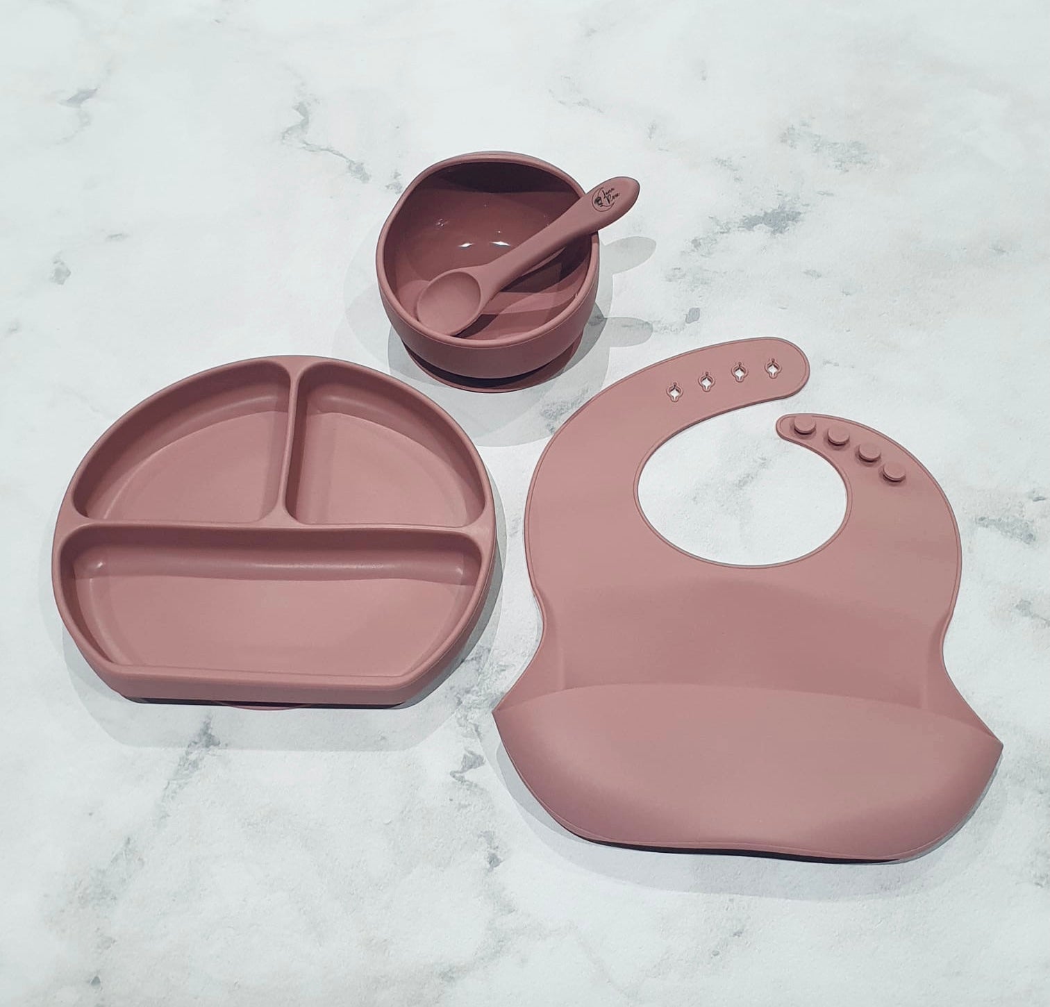 Luna Rose Powder Rose Silicone Weaning Set