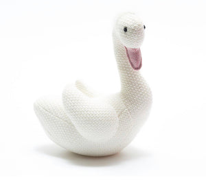 Knitted Swan Small Rattle