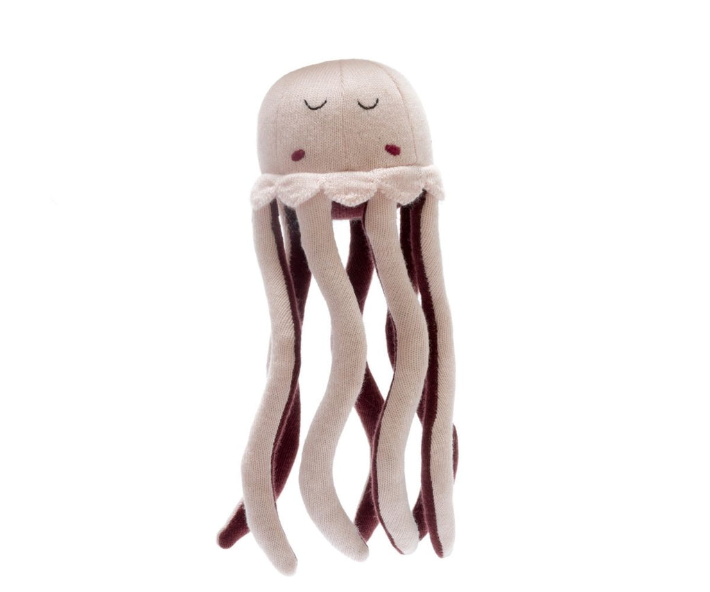 Knitted Organic Cotton Baby Pink Jellyfish Scandi Toy