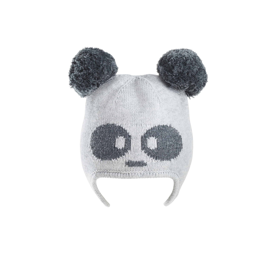 Baby Mori Grey Knitted Panda Hat