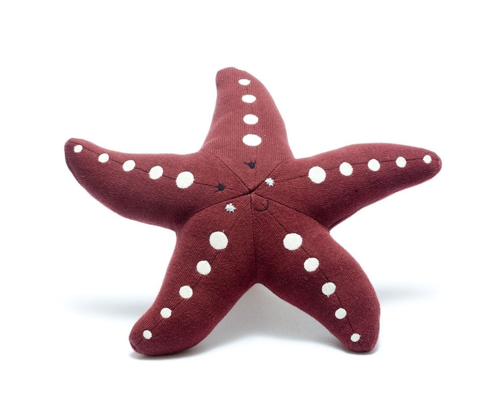 Knitted Organic Cotton Dark Pink Starfish Scandi Toy