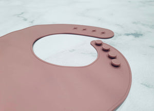 Luna Rose Powder Rose Silicone Bib