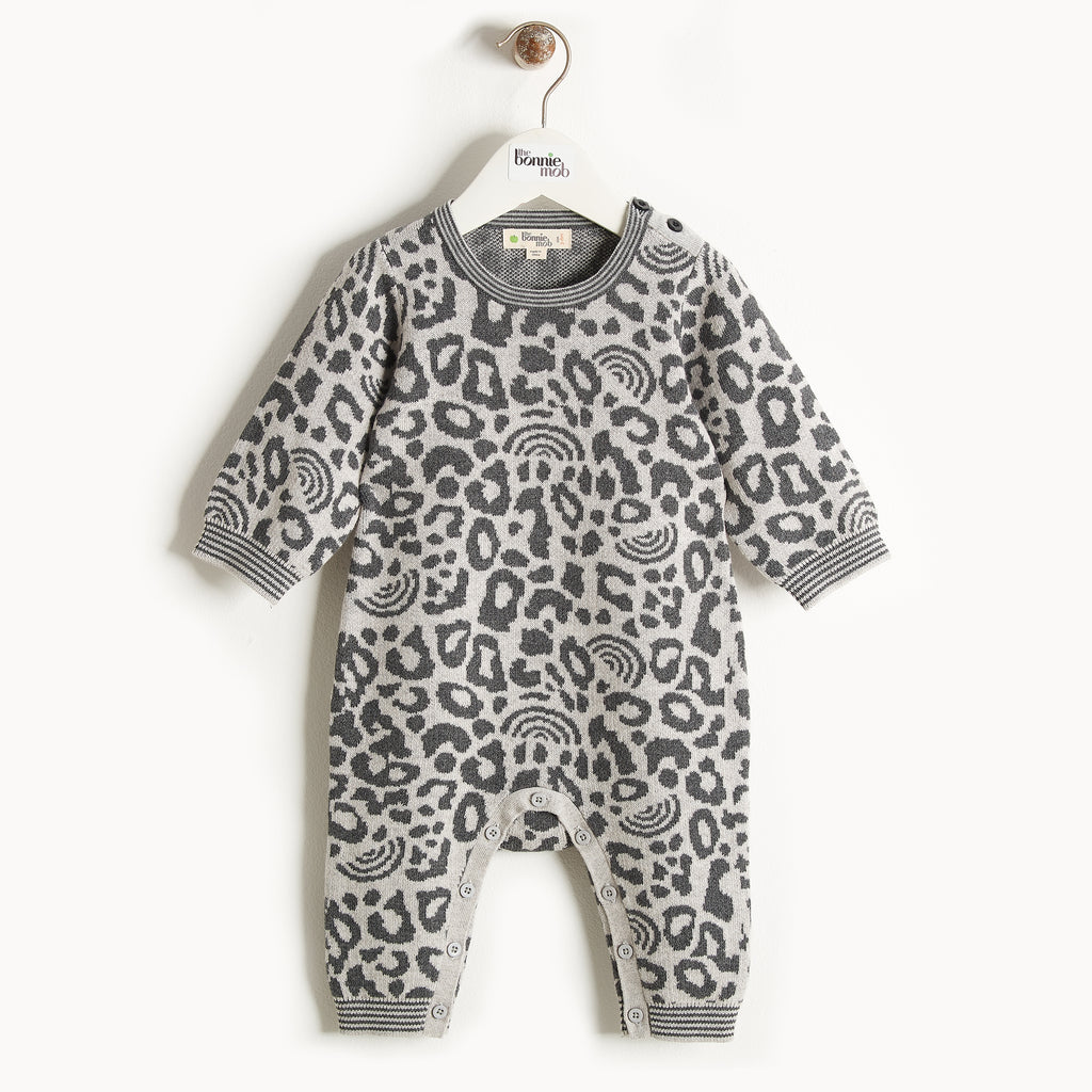 Bonnie Mob Grey Leopard Print Playsuit